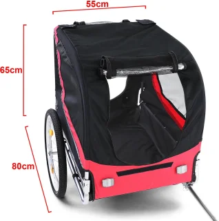 Hondenfietskar Rood/Zwart Opvouwbaar Tot 40 KG