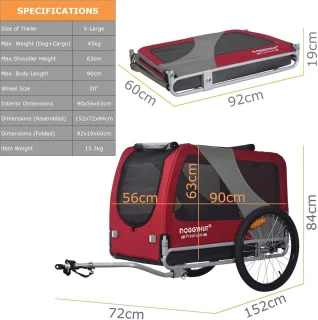 Hondenfietskar XL - Fietsaanhanger