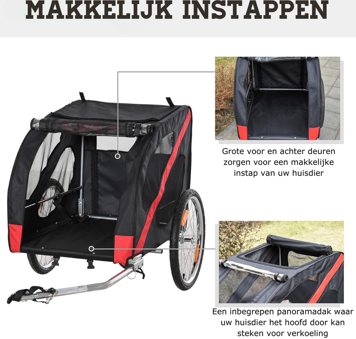 Hondenfietskar XL Opvouwbaar voor eBike en Fiets