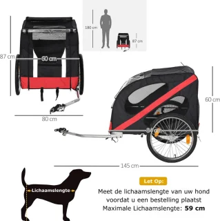 Hondenfietskar XL Opvouwbaar voor eBike en Fiets