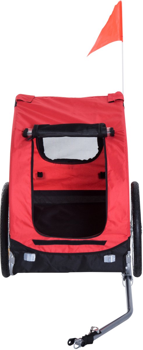 De Hondentrailer Fietskar Rood/Zwart L78xW73xH94 cm in één oogopslag