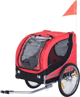 Hondentrailer Fietskar Rood/Zwart L78xW73xH94 cm