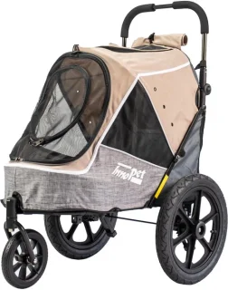 InnoPet Sporty Evolution Latte 2-in-1 hondenwandelwagen en fietskar, beige/grijs