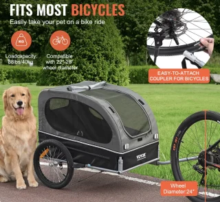 J&R Hondenfietskar Grijs Tot 40KG