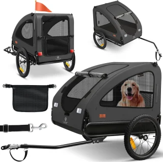 De KESSER® hondenfietskar 2in1 antraciet in één oogopslag