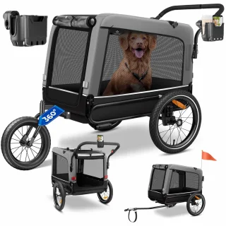 KESSER Hondenfietskar 3in1 40 kg Grijs