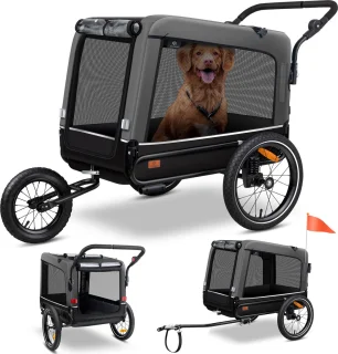 KESSER Hondenfietskar 3in1 40 kg Grijs