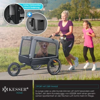 KESSER Hondenfietskar 3in1 40 kg Grijs