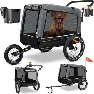 KESSER Hondenfietskar 3in1 40 kg Grijs