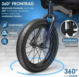 KESSER Hondenfietskar 3in1 40 kg Grijs