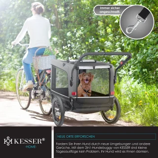KESSER Hondenfietskar 3in1 40 kg Grijs