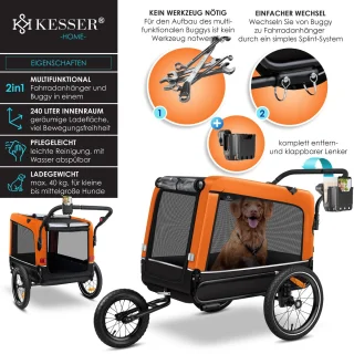 KESSER Hondenfietskar 3in1 40 kg