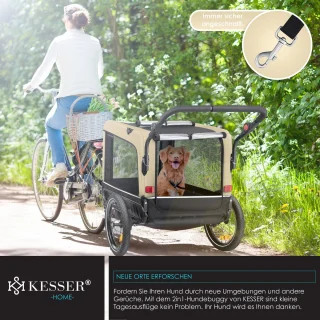 KESSER Hondenfietskar 3in1 Beige 40 kg