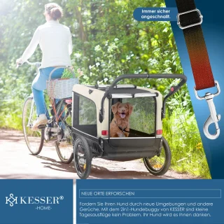KESSER Hondenfietskar 3in1 Beige 40 kg