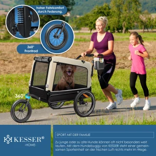KESSER Hondenfietskar 3in1 Beige 40 kg