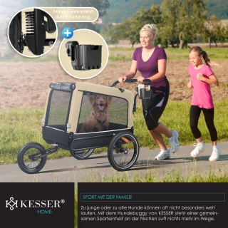 KESSER Hondenfietskar 3in1 Beige 40 kg
