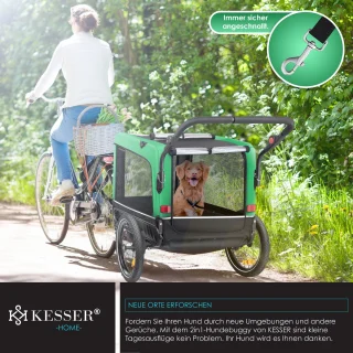 KESSER Hondenfietskar 3in1 Groen 40 kg