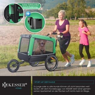 KESSER Hondenfietskar 3in1 Groen 40 kg