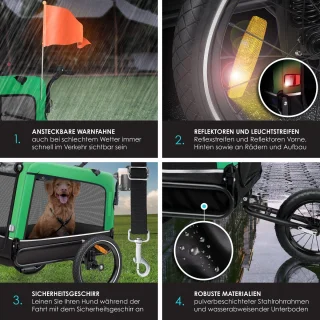KESSER Hondenfietskar 3in1 Groen 40 kg