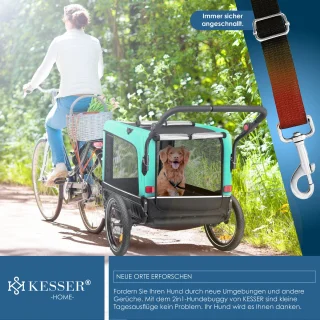KESSER Hondenfietskar 3in1 Mintgroen 40 kg