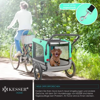 KESSER Hondenfietskar 3in1 Mintgroen 40 kg