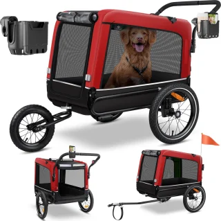 KESSER Hondenfietskar 3in1 Rood 40 kg