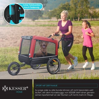 KESSER Hondenfietskar 3in1 Rood 40 kg