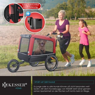 KESSER Hondenfietskar 3in1 Rood 40 kg