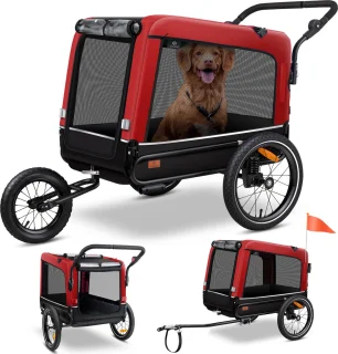 KESSER Hondenfietskar 3in1 Rood 40 kg