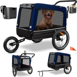 KESSER Hondenfietskar 3in1 tot 40kg Marineblauw