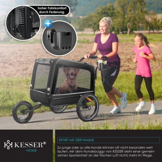 KESSER® Hondenfietskar 3in1 Zwart 40 kg