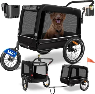 KESSER® Hondenfietskar 3in1 Zwart 40 kg