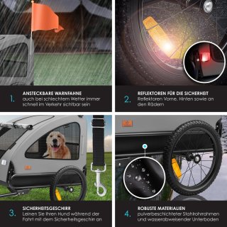 KESSER Hondenfietskar 45 kg 2in1 Grijs