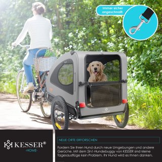 KESSER Hondenfietskar 45 kg 2in1 Grijs