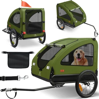 KESSER Hondenfietskar 45 kg 2in1 Khaki