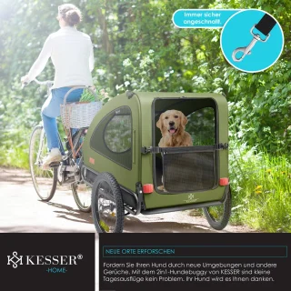 KESSER Hondenfietskar 45 kg 2in1 Khaki