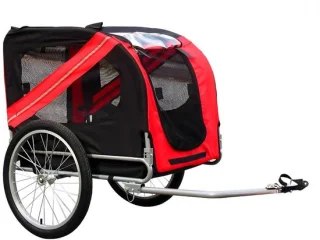 Kira opvouwbare hondenfietskar met hondenbuggy, rood/zwart