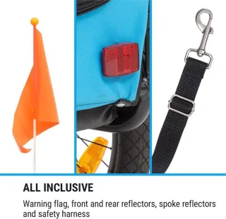 Klarfit Husky Hondenfietskar Zwart Blauw 45 kg