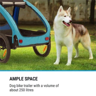 Klarfit Husky Hondenfietskar Zwart Blauw 45 kg