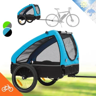Klarfit Husky Hondenfietskar Zwart Blauw 45 kg
