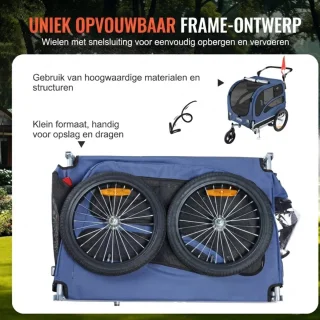 Wat vinden we goed aan de Lìon® hondenfietskar - blauw