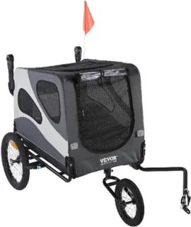Luxe 2-in-1 Honden- en Kinderfietskar XL Grijs