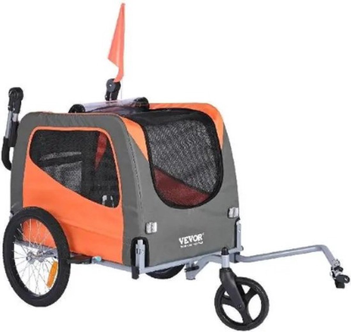 De Luxe 2-in-1 Honden- en Kinderfietskar XL Oranje in één oogopslag