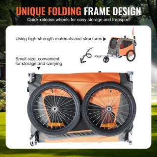 Luxe 2-in-1 Honden- en Kinderfietskar XL Oranje