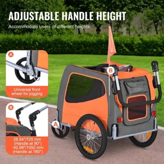 Luxe 2-in-1 Honden- en Kinderfietskar XL Oranje