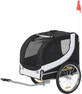 Luxe Fiets Hondenfietskar Zwart/Wit
