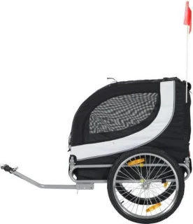 Luxe Fiets Hondenfietskar Zwart/Wit
