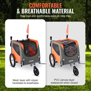 Luxe Fietskar Hondenaanhanger 2in1 XLarge Oranje