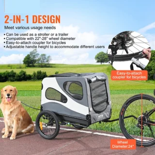 Luxe Fietskar Hondenaanhanger XLarge Grijs