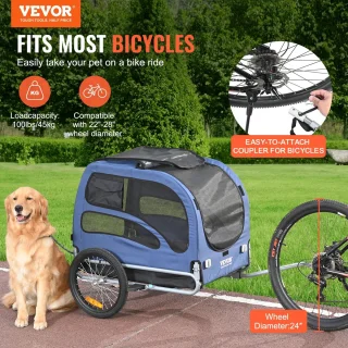 Mila Shop Hondenfietskar 2-in-1 Opvouwbaar 22-28 inch 45kg